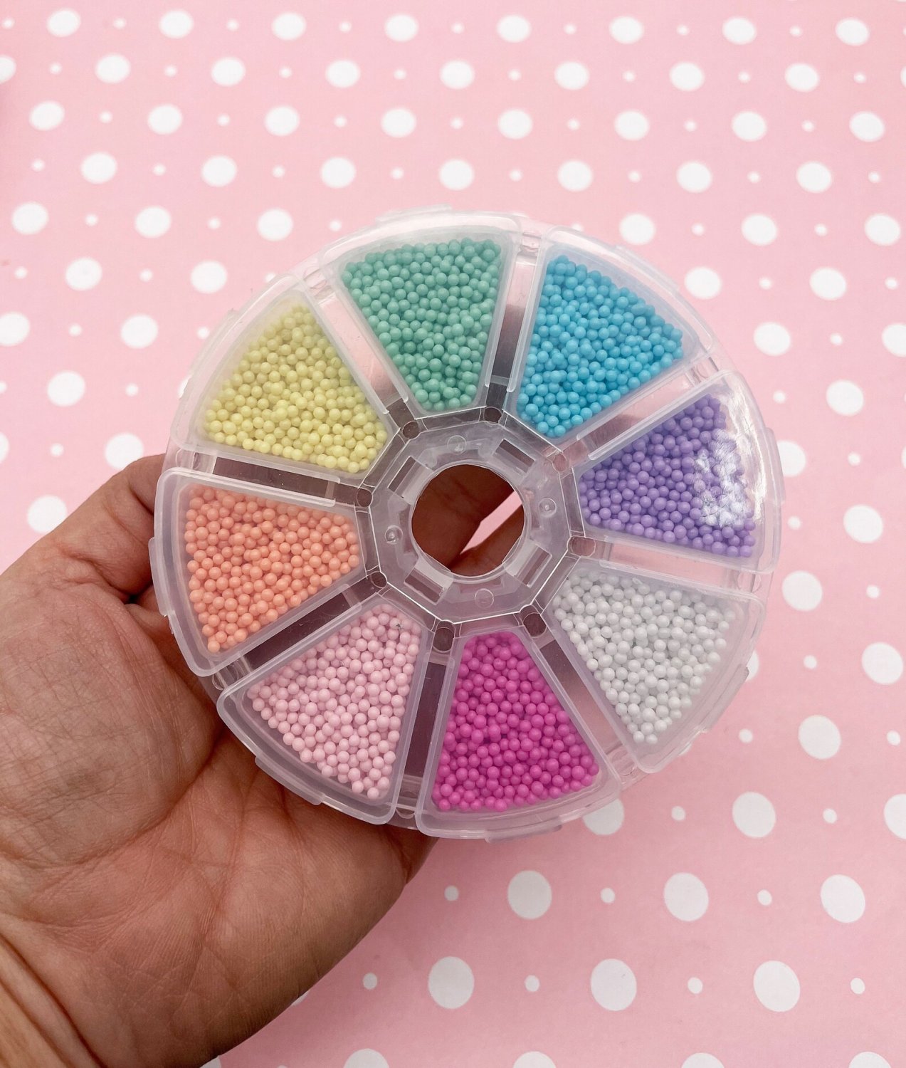 1 Wheel 2mm Pastel NON EDIBLE Glass Nonpareils, Rainbow Sprinkle Themed Polymer Sprinkle Mix-in Sets