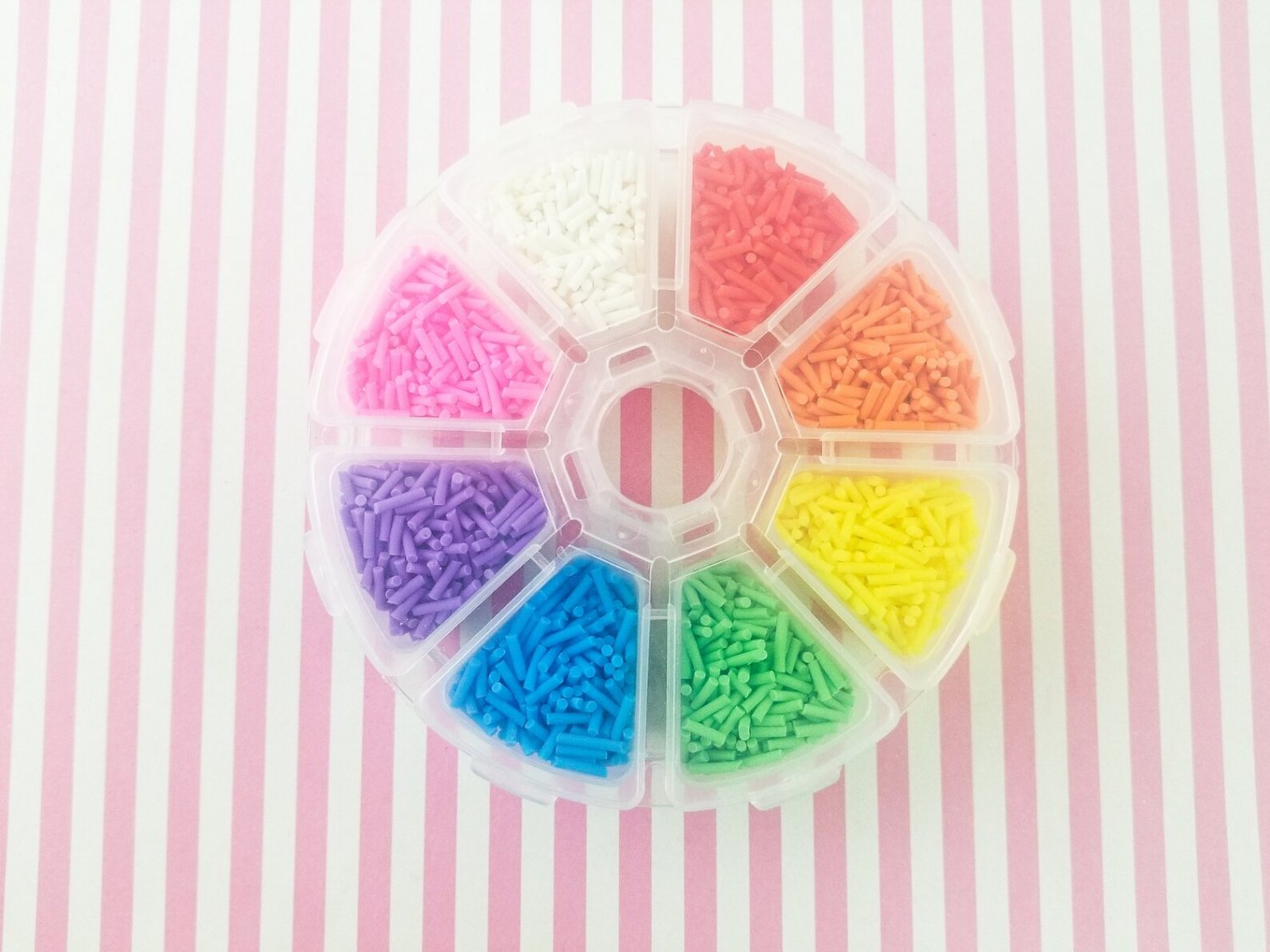 1 Wheel Rainbow Themed Polymer Sprinkle Mix-in Sets with 8 compartments