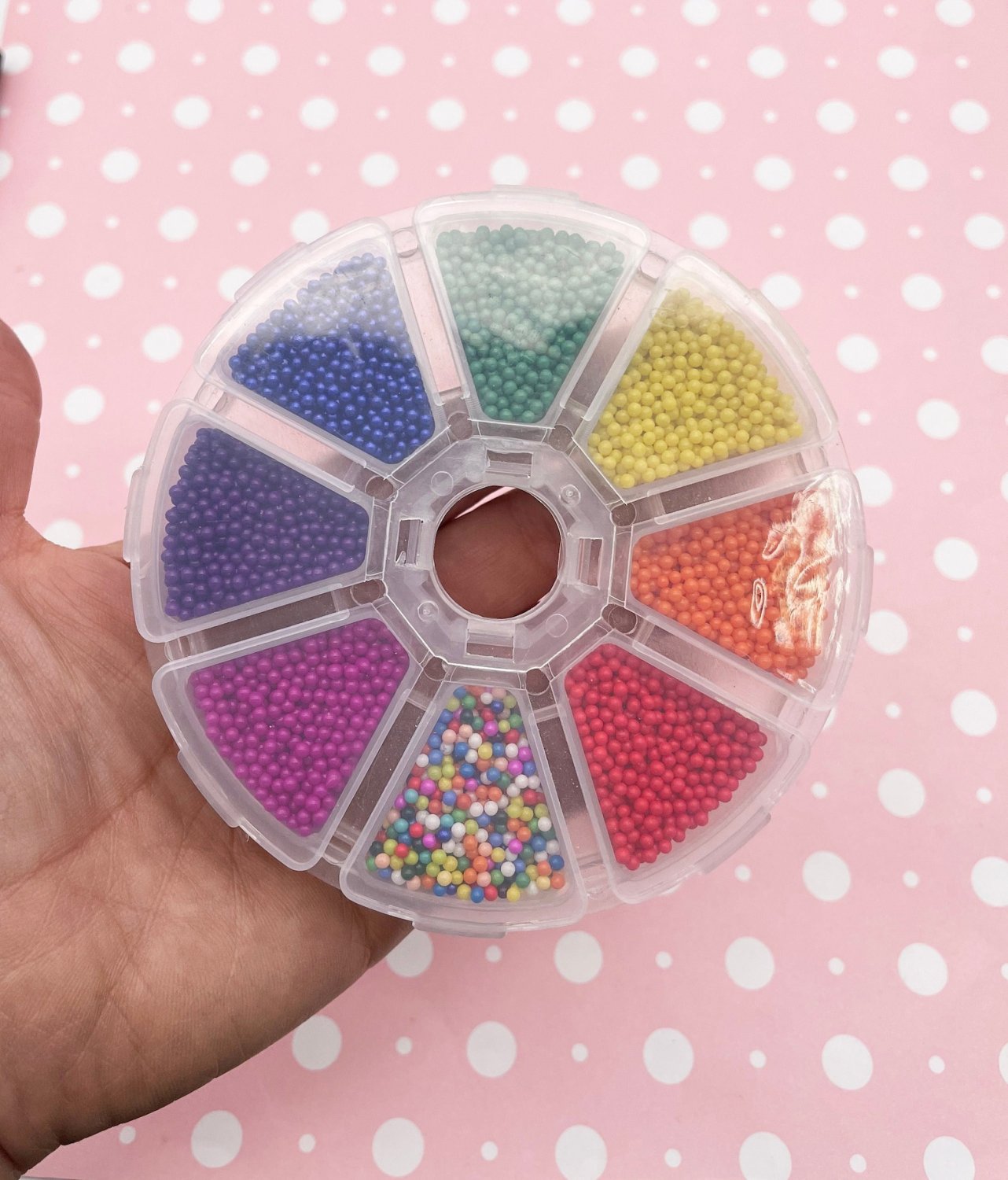 1 Wheel 2mm Bright Rainbow NON EDIBLE Glass Nonpareils, Rainbow Sprinkle Themed Polymer Sprinkle Mix