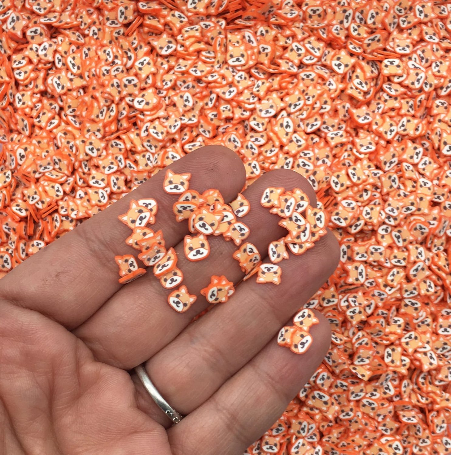 Small Fox Of Corgi Polymer Clay Sprinkles, Animal Primate Sprinkles, Fimo Fake Sprinkle Mix, P34 (Si