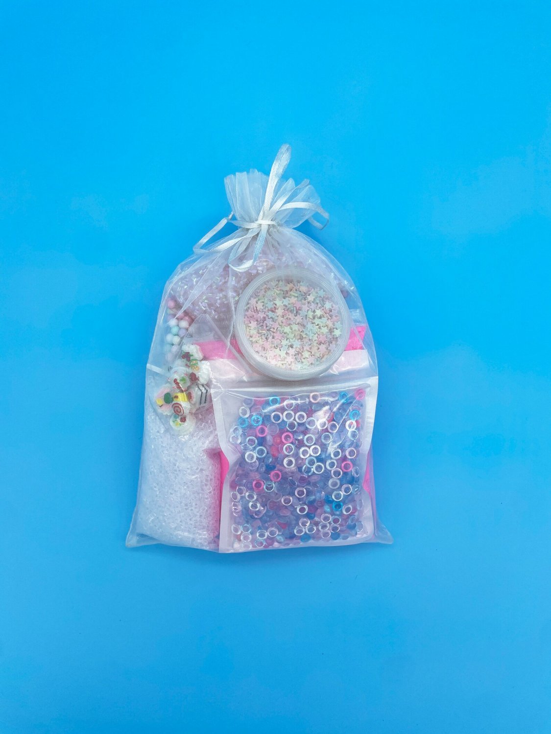 Unicorn Cotton Canday Themed Slime Gift Bag Mix-in Set, Crafting Pastel Gift Set