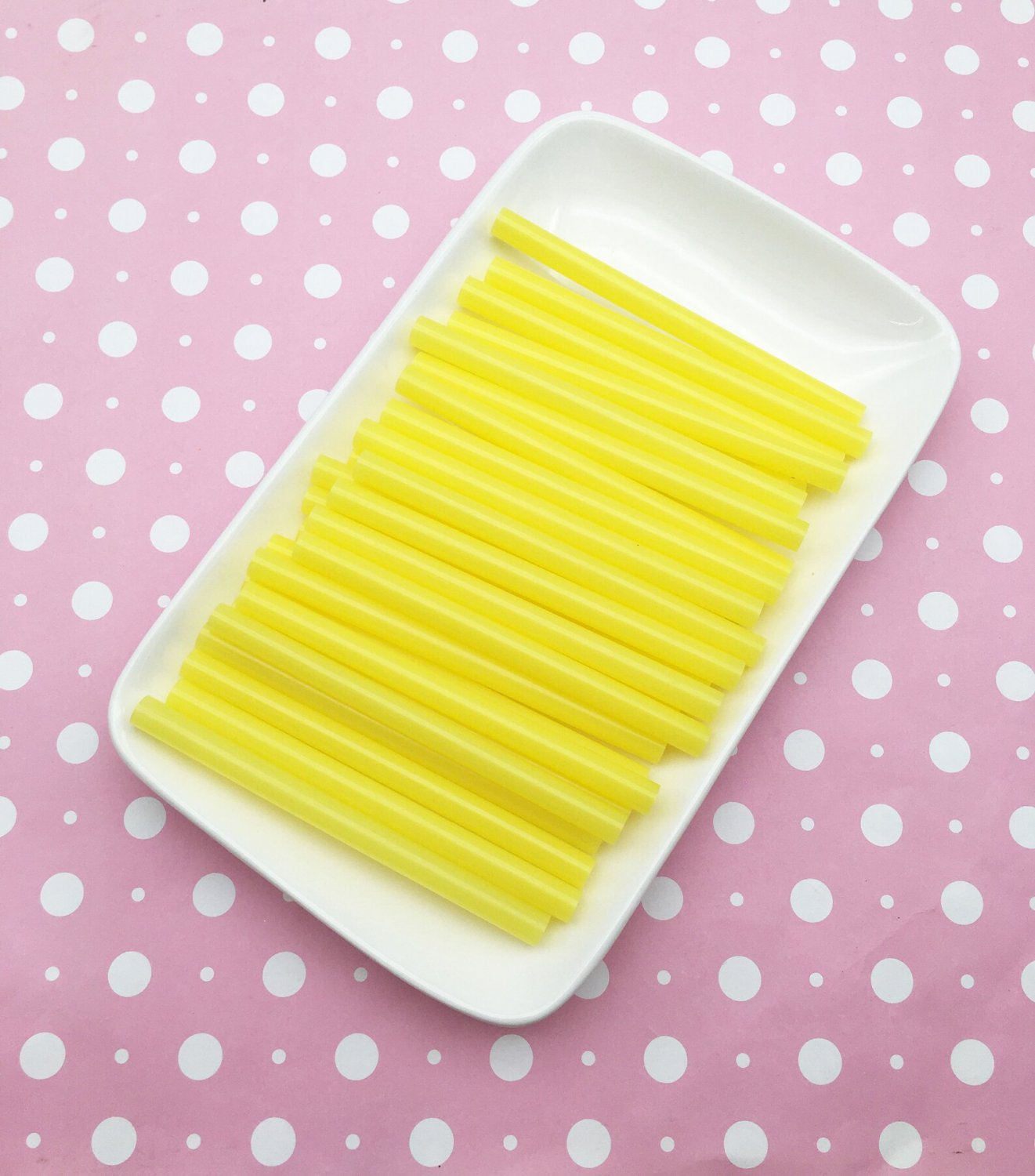 10 Lemon Jelly Translucent Yellow Glue sticks, Fruit Series Glue for drippy deco sauce, cell phone d