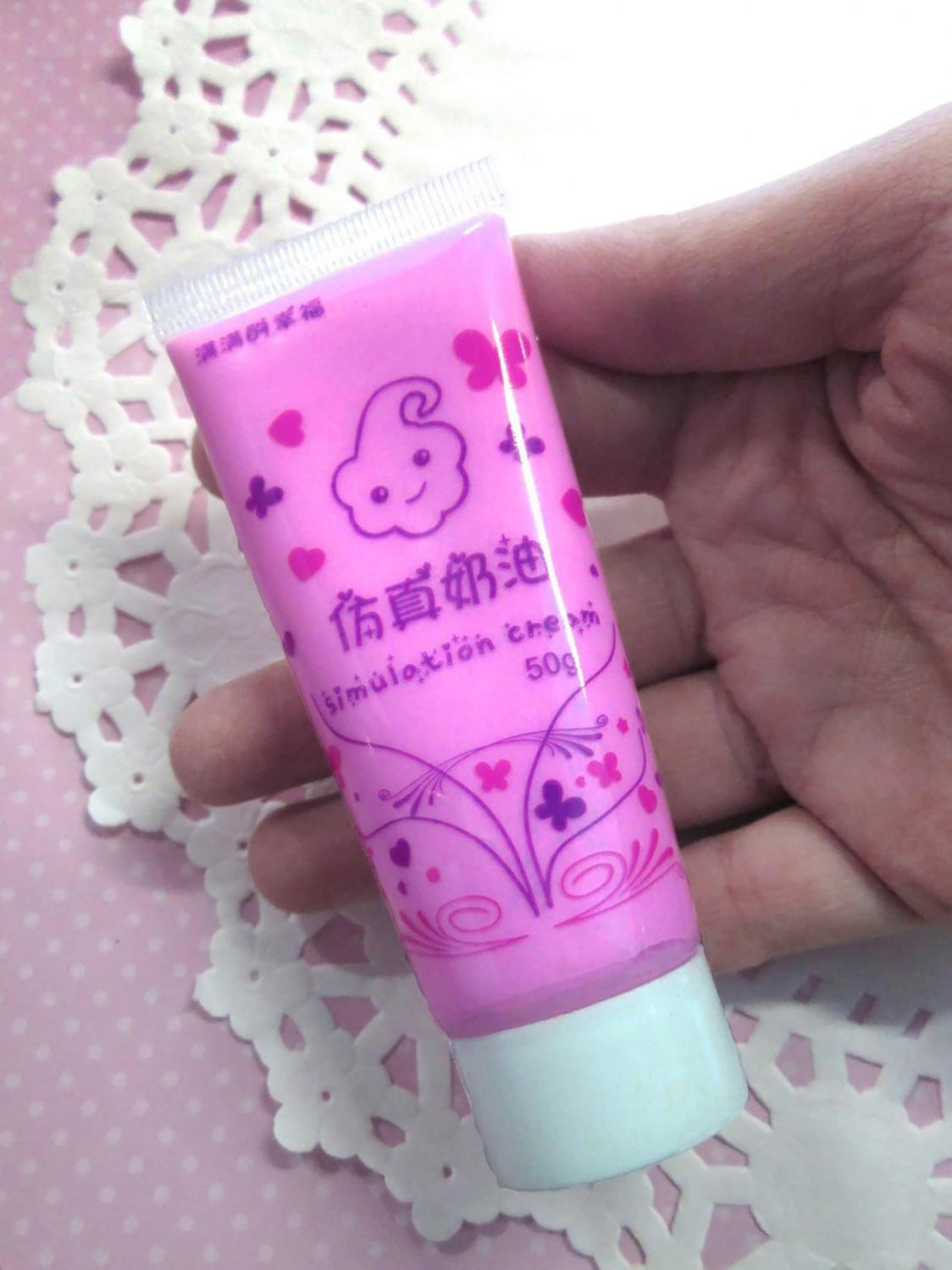 Decoden Whipped Cream Glue, Pink Orchid Color, for Cell Phone Decoration, 50g