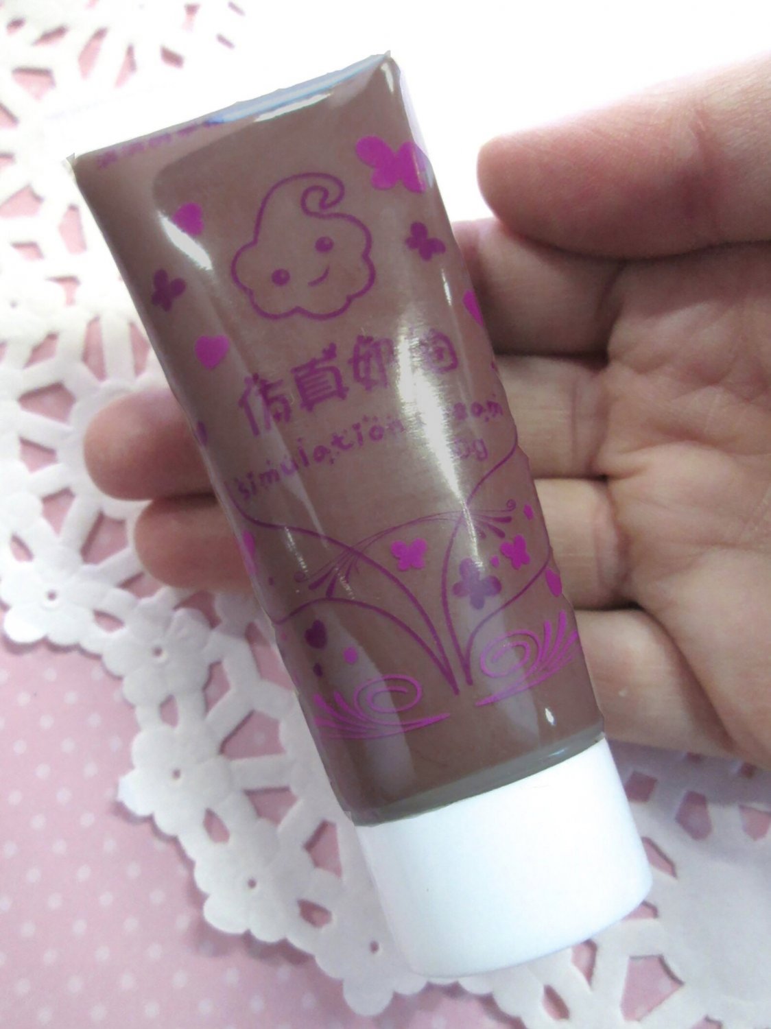 Decoden Whipped Cream Glue, Chocolate Brown, With 1 Frosting Tip, for Cell Phone Decoration, 50g