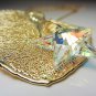 Genuine Eucalyptus leaf Necklace Gold Leaf Pendant Real Leaf Necklace Swarovski  Crystal Necklace