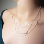 925 Sterling Silver Three Layered Necklace Butterfly Necklace Multi Layered Necklace