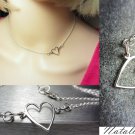 925 Sterling Silver Heart Necklace Side Heart Choker Layering Necklace