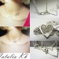 925 Sterling Silver Heart Necklace Side Heart Choker Layering Necklace