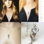 925 Sterling Silver Champagne Necklace Cubic Zirconia Valentine's Gift Celebration Necklace
