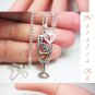 925 Sterling Silver Champagne Necklace Cubic Zirconia Valentine's Gift Celebration Necklace
