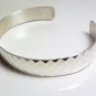 925 Sterling Silver Heavy Cuff Bracelet Stackable Bracelet Diamond Pattern Adjustable Bracelet