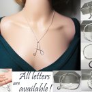 925 Sterling Silver Initial Necklace Name Pendant Letter Necklace Large Letter Pendant Monogram
