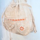 Premium Leather Beige Bucket   Bag