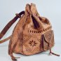Handmade light brown Leather Bucket Bag