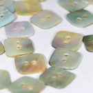 Set of Natural (Square) River Mother of Pearl Shirt/Blouse Buttons (15 Pieces) 2 Sewing Holes