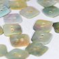 Set of Natural (Square) River Mother of Pearl Shirt/Blouse Buttons (15 Pieces) 2 Sewing Holes