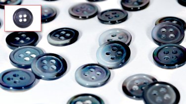 High Grade (Black Lip) Mother of Pearl Shirt Buttons (15 Pieces) &Atilde;&cedil;11.5mm 4 Sewing Holes