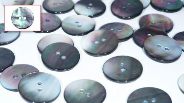 High Grade (Black Lip) Mother of Pearl Cardigan Buttons (8 Pcs) &Atilde;&cedil;23.0mm 2 Sewing Holes