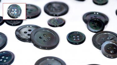 Set of 3 Large & 7 Small High Grade (Black Lip) Mother of Pearl Jacket Buttons 4 Sewing Holes