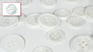 High Grade Natural (River) Mother of Pearl Cardigan Buttons 15 Pcs) &Atilde;&cedil;15.0mm 4 Sewing Holes