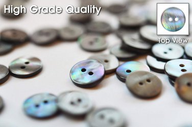 High Grade Blue/Grey (River) Mother of Pearl Shirt Buttons 15 Pcs) &Atilde;&cedil;12.0mm 2 Sewing Holes