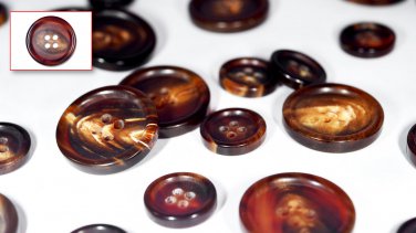 Set of Genuine Buffalo Bone Blazer/Jacket Buttons - Brown (3 Large &Atilde;&cedil;23.0mm 7 Small &Atilde;&cedil;15.0mm)