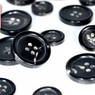 Set of Genuine Buffalo Bone Blazer/Jacket Buttons - Black (3 Large ø23.0mm 7 Small ø15.0mm)