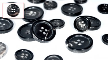 Set of Genuine Buffalo Bone Blazer/Jacket Buttons - Black (3 Large &Atilde;&cedil;23.0mm 7 Small &Atilde;&cedil;15.0mm)
