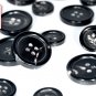 Set of Genuine Buffalo Bone Blazer/Jacket Buttons - Black (3 Large ø23.0mm 7 Small ø15.0mm)