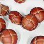 Set of 3 Lge 7 Sml Genuine Leather Shank Jacket Buttons (Light Brown/Tan) LLB081-3L7S