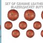 Set of 3 Lge 7 Sml Genuine Leather Shank Jacket Buttons (Light Brown/Tan) LLB081-3L7S