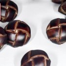 Set of 3 Lge 7 Sml Genuine Leather Shank Jacket Buttons (Dark Brown/Chocolate) LLB080-3L7S