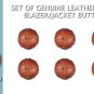 Set of 6 Small (One Size) Genuine Leather Shank Jacket Buttons (Light Brown/Tan) LLB081-6S