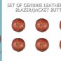 Set of 6 Large (One Size) Genuine Leather Shank Jacket Buttons (Light Brown/Tan) LLB081-6L