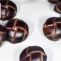 Set of 6 Large (One Size) Genuine Leather Shank Jacket Buttons (Dark Brown/Chocolate) LLB080-6L