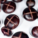 Set of Synthetic Imitation Leather Blazer Shank Buttons (3L/7S) Brown S0022-C19