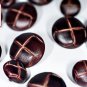 Set of Synthetic Imitation Leather Blazer Shank Buttons (3L/7S) Brown S0022-C19