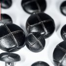 Set of Synthetic Imitation Leather Blazer Shank Buttons (3L/7S) Black S0022-C18