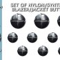 Set of Synthetic Imitation Leather Blazer Shank Buttons (3L/7S) Black S0022-C18