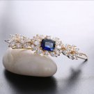Sapphire Blue Wedding Bridal Hair Clip Barrette Swarovski Crystal CZ Clip Unique Gift