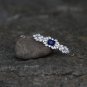 Sapphire Blue Wedding Bridal Hair Clip Barrette Swarovski Crystal CZ White Gold Hair Clip