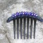 Crystal Sapphire Blue Hair Comb Beaded Hair Clip Bridal Headpiece handmade Beaded Hair accessories