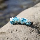 Handmade Sky Blue Flower Banana Hair Clip Barrette Floral Hair Hair Tie Medium size for girls