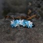 Handmade Sky Blue Flower Banana Hair Clip Barrette Floral Hair Hair Tie Medium size for girls