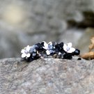 Handmade Black  Flower Banana Hair Clip Barrette Floral Hair Hair Tie Medium size for girls