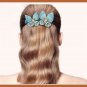 Handmade Purple Crystal Butterfly Hair Clip Flower Clip Floral Barrette Fabric Hair Accessories