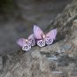 Handmade Purple Crystal Butterfly Hair Clip Flower Clip Floral Barrette Fabric Hair Accessories