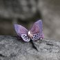 Handmade Purple Crystal Butterfly Hair Clip Flower Clip Floral Barrette Fabric Hair Accessories
