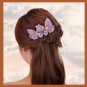 Handmade Purple Crystal Butterfly Hair Clip Flower Clip Floral Barrette Fabric Hair Accessories