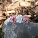 Handmade Satin Pink Flower Hair Clip Barrette Floral Hair Hair Tie Medium size for girls
